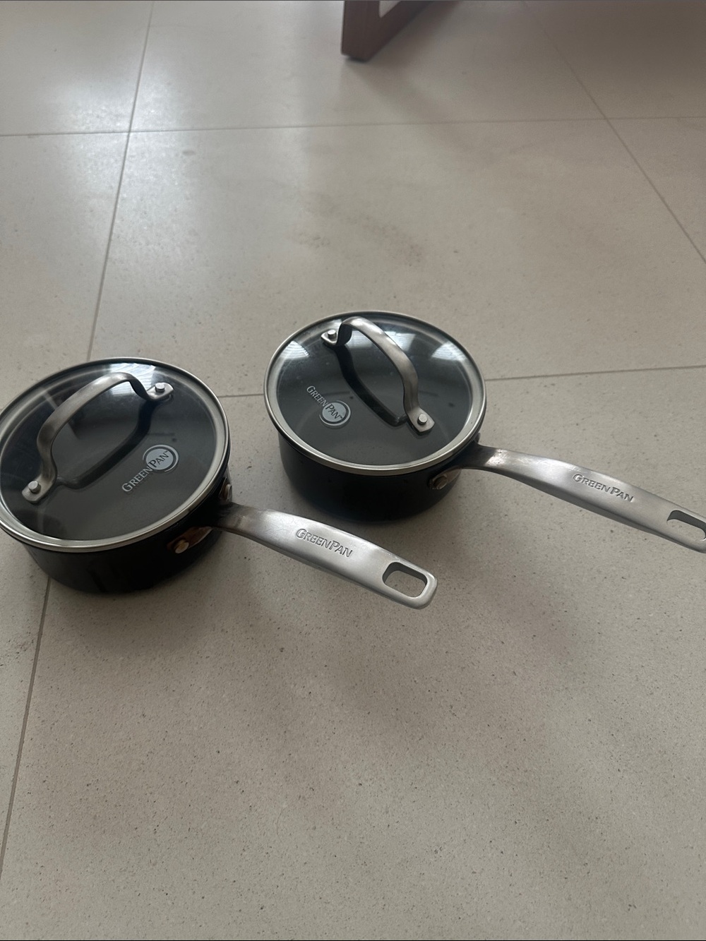 GreenPan Black Saucepan Duo with Glass Lids